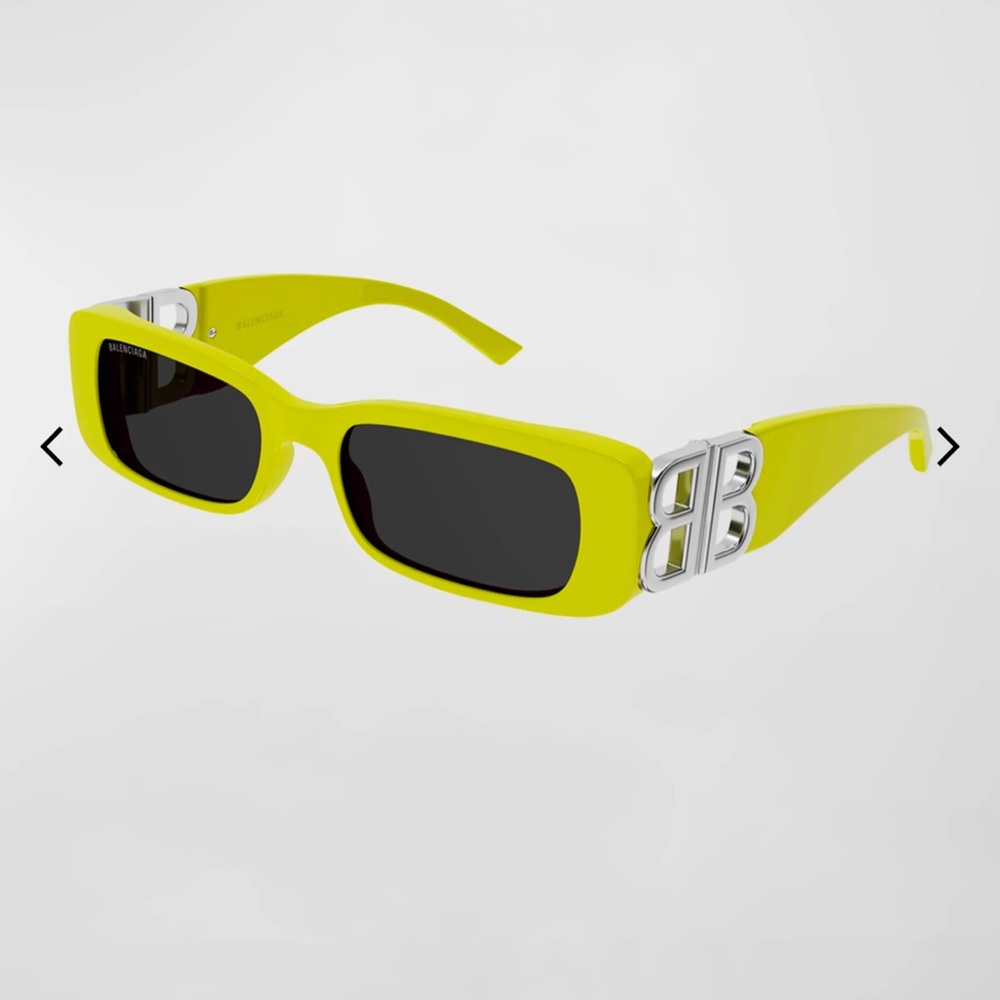 Rectangle Mirror B Acetate Sunglasses neon